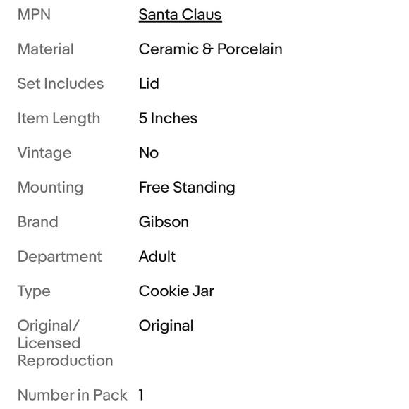 Vintage Gibson Jolly Santa Ceramic Cookie Jar New Without Box - Picture 9 of 9